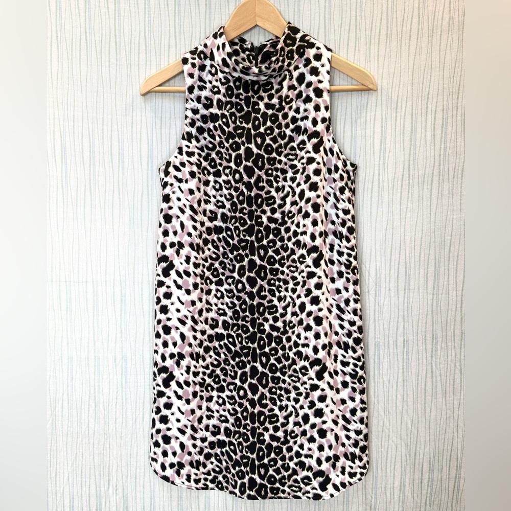 Topshop 60s style Leopard Print Shift Dress US4/UK8/EUR36